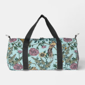 Blaue botanische Muster im Vintage-Stil Duffle Bag (Vorderseite)