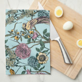 Blaue botanische Muster im Vintage-Stil Geschirrtuch (Viertel Falte)