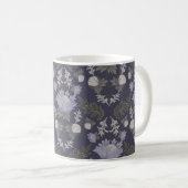 Blaue botanische Muster im Vintage-Stil Kaffee Kaffeetasse (VorderseiteRechts)
