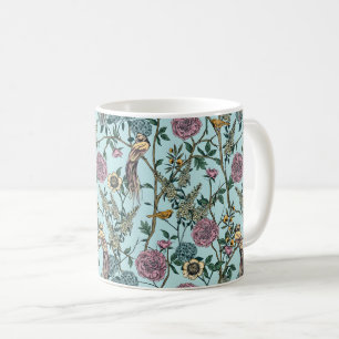 Blaue botanische Muster im Vintage-Stil Kaffeetasse