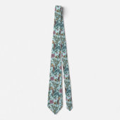 Blaue botanische Muster im Vintage-Stil Krawatte (Vorderseite)