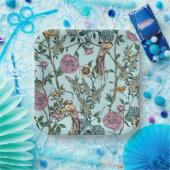 Blaue botanische Muster im Vintage-Stil Pappteller (Party)