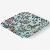 Blaue botanische Muster im Vintage-Stil Pappteller (Gewinkelt)