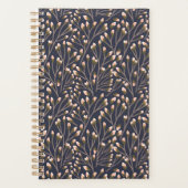 Blaue botanische Muster im Vintage-Stil Planne Planer (Vorderseite)