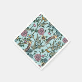 Blaue botanische Muster im Vintage-Stil Serviette (Ecke)