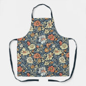 Blaue botanische Muster-Schürze im Vintage-Stil Schürze (Vorderseite)