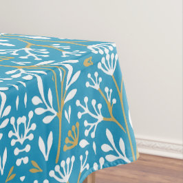 Blaue botanische Muster-Tischdecke im Vintage-Stil Tischdecke