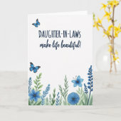 Blaue Botanische Mutterkarte Karte (Gelbe Blume)