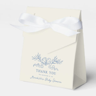 Blaue Botanische Schleife Baby Shower Geschenkschachtel