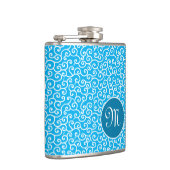 Blaue Botanische Spirale Flachmann (Rechts)