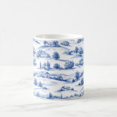 Blaue botanische Toile-Muster Kaffeetasse (Mittel)