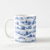 Blaue botanische Toile-Muster Kaffeetasse (Links)