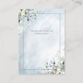 Blaue botanische Vegetation Wasserfarben Details Begleitkarte (Rückseite)