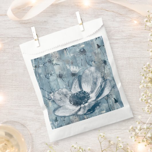 Blaue botanische Vintage-Illustration Geschenktütchen (Ausgeschnitten)