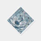 Blaue botanische Vintage-Illustration Serviette (Ecke)