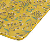 Blaue botanische Vintage-Muster-Schneiderei Schneidebrett (Ecke)