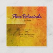 Blaue botanische Visitenkarte (Rückseite)