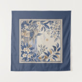 Blaue botanische Wandteppiche (Vorderseite (Horizontal))