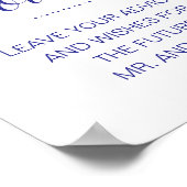 Blaue Botschaft in einem Flaschen-Brautparty Poster (Ecke)