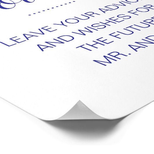 Blaue Botschaft in einem Flaschen-Brautparty Poster (Ecke)