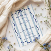 Blaue Bow Wavy Frame Whimsical Wedding Save The Date
