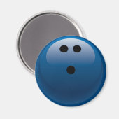 BLAUE BOWLING BALL MAGNET (Vorderseite/Rückseite)