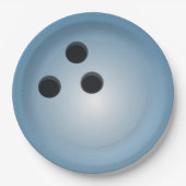 Blaue Bowlingkugel Pappteller (Vorderseite)