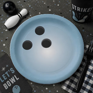 Blaue Bowlingkugel Pappteller