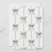 Blaue Bows Cream Hochzeit Einladung (Rückseite)