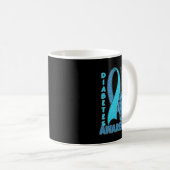 Blaue Boxhandschuhe Band Diabetes-Bewusstsein 2 Kaffeetasse (VorderseiteRechts)