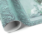 BLAUE BOY BABY SHOWER, SCHALTFLÄCHEN, BLUMENFLÜGE  GESCHENKPAPIER (Rolleneckpunkt)