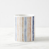 Blaue Braune Creme Streifen Kaffeetasse (Mittel)