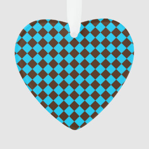 Blaue braune Diamant-Schachbrettmuster Ornament
