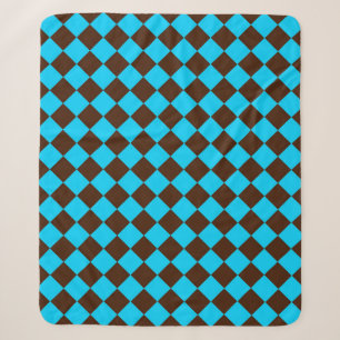 Blaue braune Diamant-Schachbrettmuster Sherpadecke