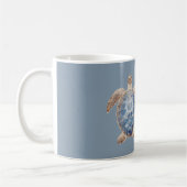 Blaue Braune Meeresschildkröte Kaffeetasse (Links)