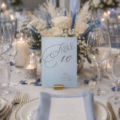Blaue Braune Romantische Hochzeit Tischnummer