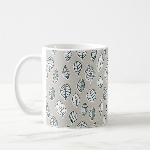 Blaue Bräunliche Blatt Farmhouse Landhaus Stil Cut Kaffeetasse