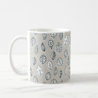 Blaue Bräunliche Blatt Farmhouse Landhaus Stil Cut Kaffeetasse