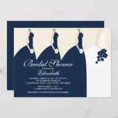 Blaue Braut-Brautjungfern-Brautparty-Einladung Einladung (Vorne/Hinten)