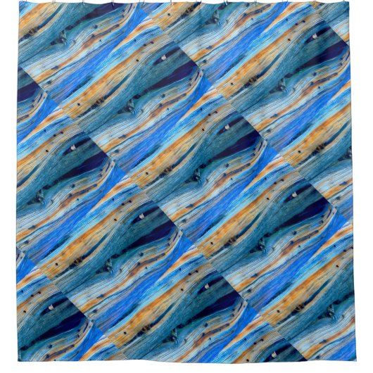 blaue Bretter Duschvorhang (Vorderseite)