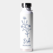 Blaue Brille Hand Floral Bachelorette Trinkflasche (Links)