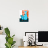 Blaue Brillen, Straw & Carafe Einen Drink teilen! Poster (Heimbüro)