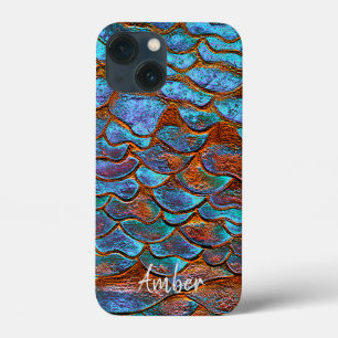 Blaue Bronze Kupfer Metallic Muster Personalisiert Case-Mate iPhone Hülle