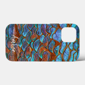 Blaue Bronze Kupfer Metallic Muster Personalisiert Case-Mate iPhone Hülle (Rückseite (Horizontal))
