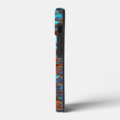 Blaue Bronze Kupfer Metallic Muster Personalisiert Case-Mate iPhone Hülle (Rückseite / Links)