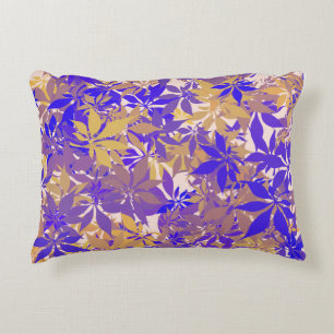 Blaue, bronzene und violette Kastanienblätter Dekokissen