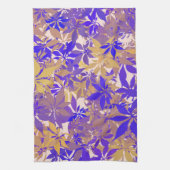 Blaue, bronzene und violette Kastanienblätter Geschirrtuch (Vertikal)
