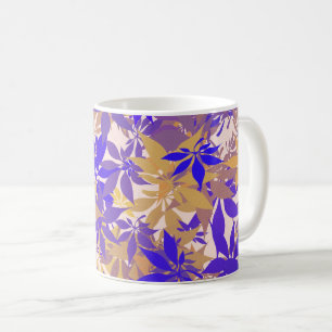 Blaue, bronzene und violette Kastanienblätter Kaffeetasse