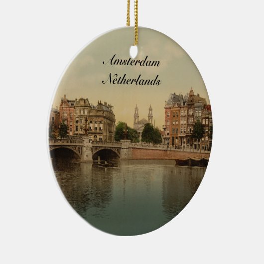 Blaue Brücke und der Amstel Fluss, Amsterdam Keramikornament (Rechts)