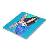 Blaue brünette Meerjungfliese Fliese (Seite)
